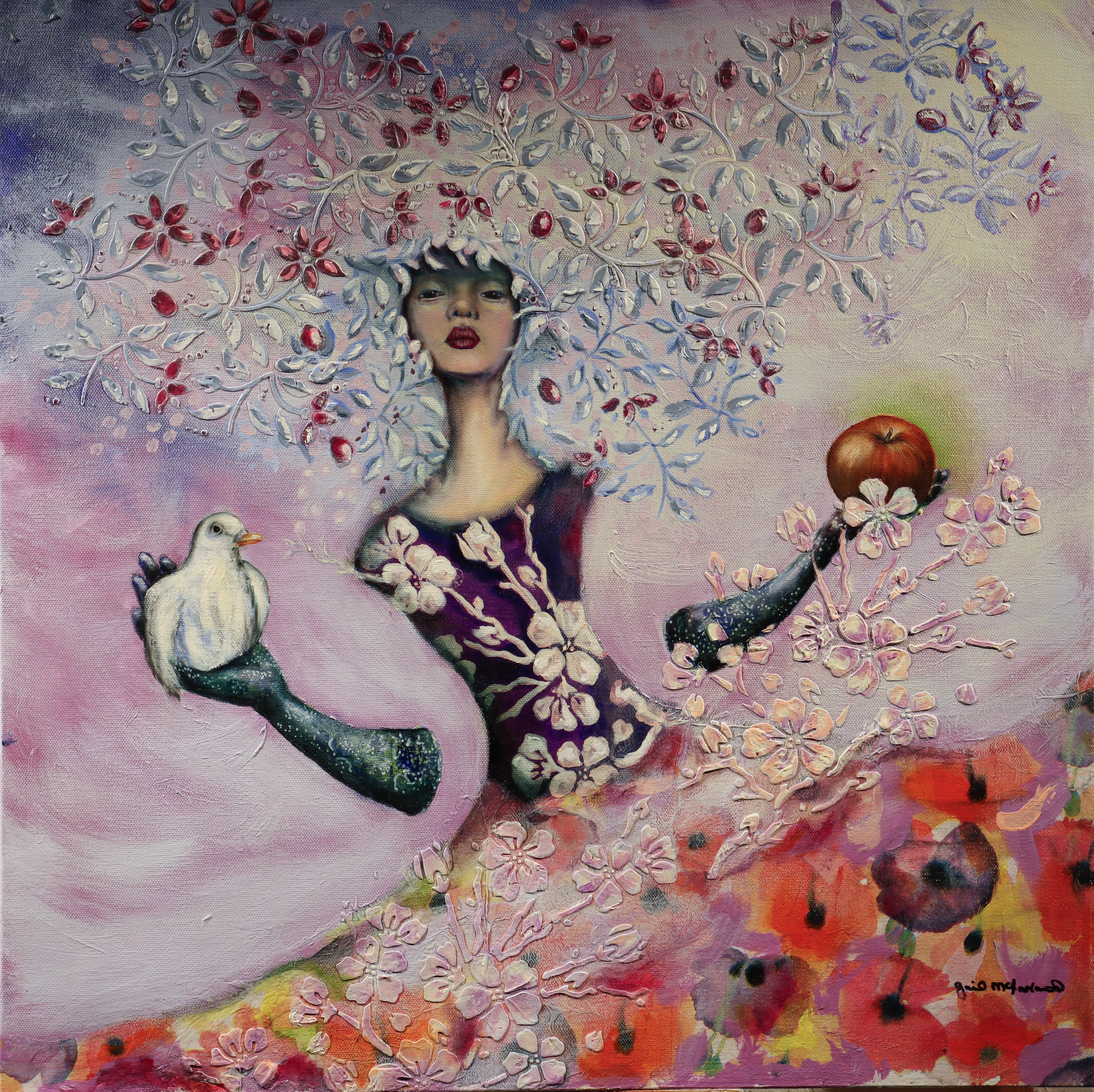 Spring Dove with Apple