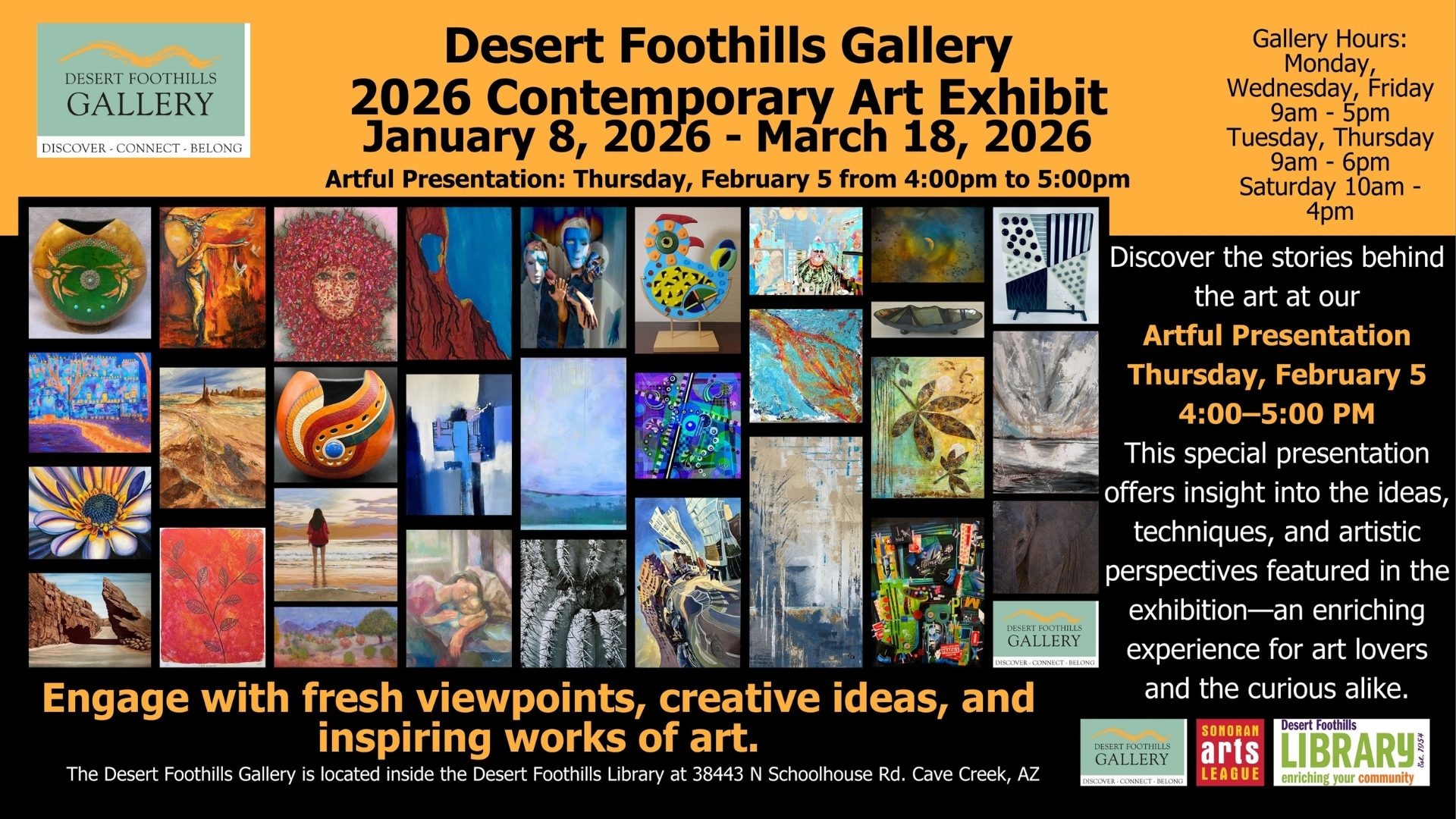 Artful Presentation for the 2026 Contemporary Art Exhibit at Desert Foothills Galley