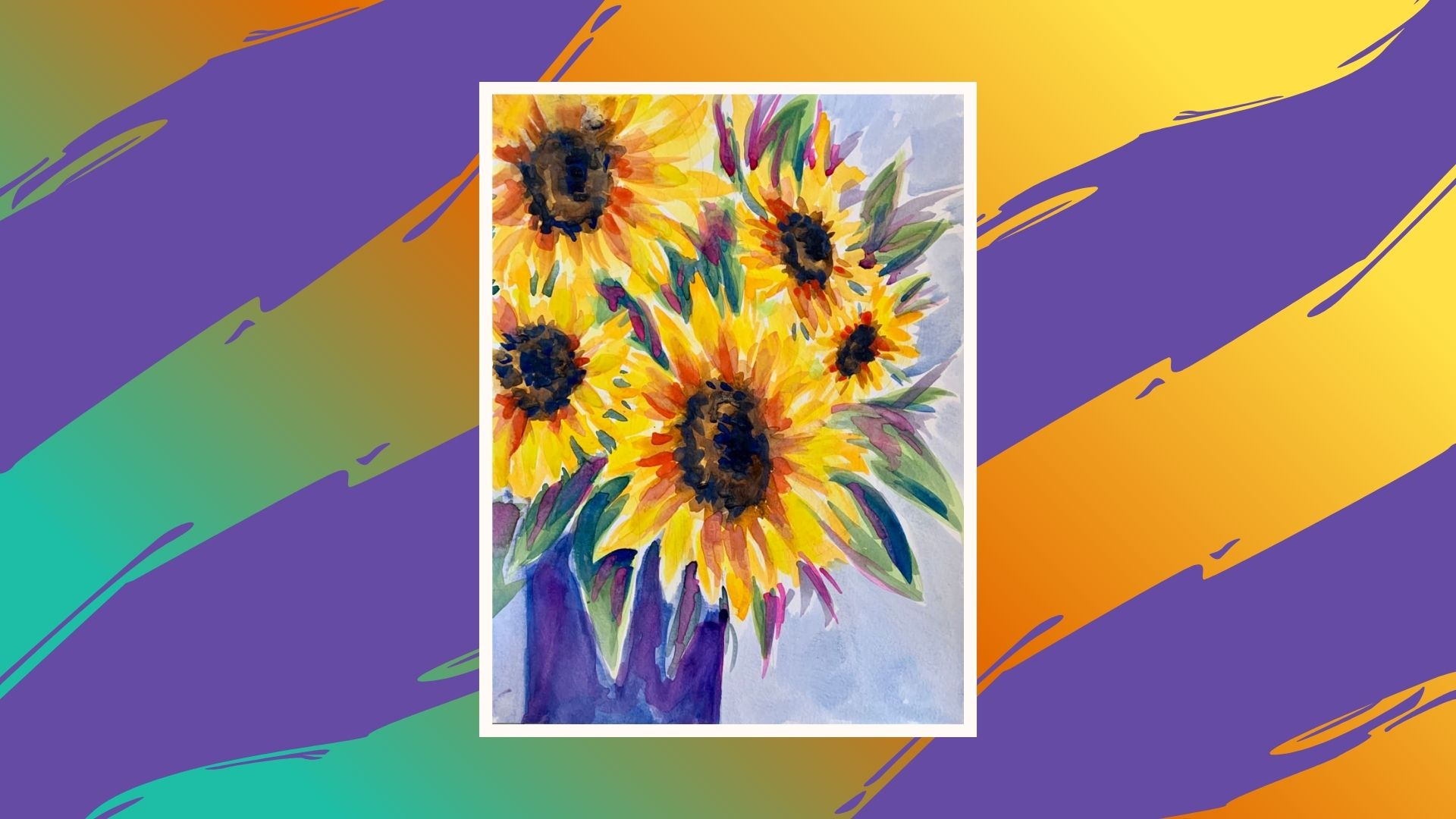 Wine & Watercolor - Market Sunflowers