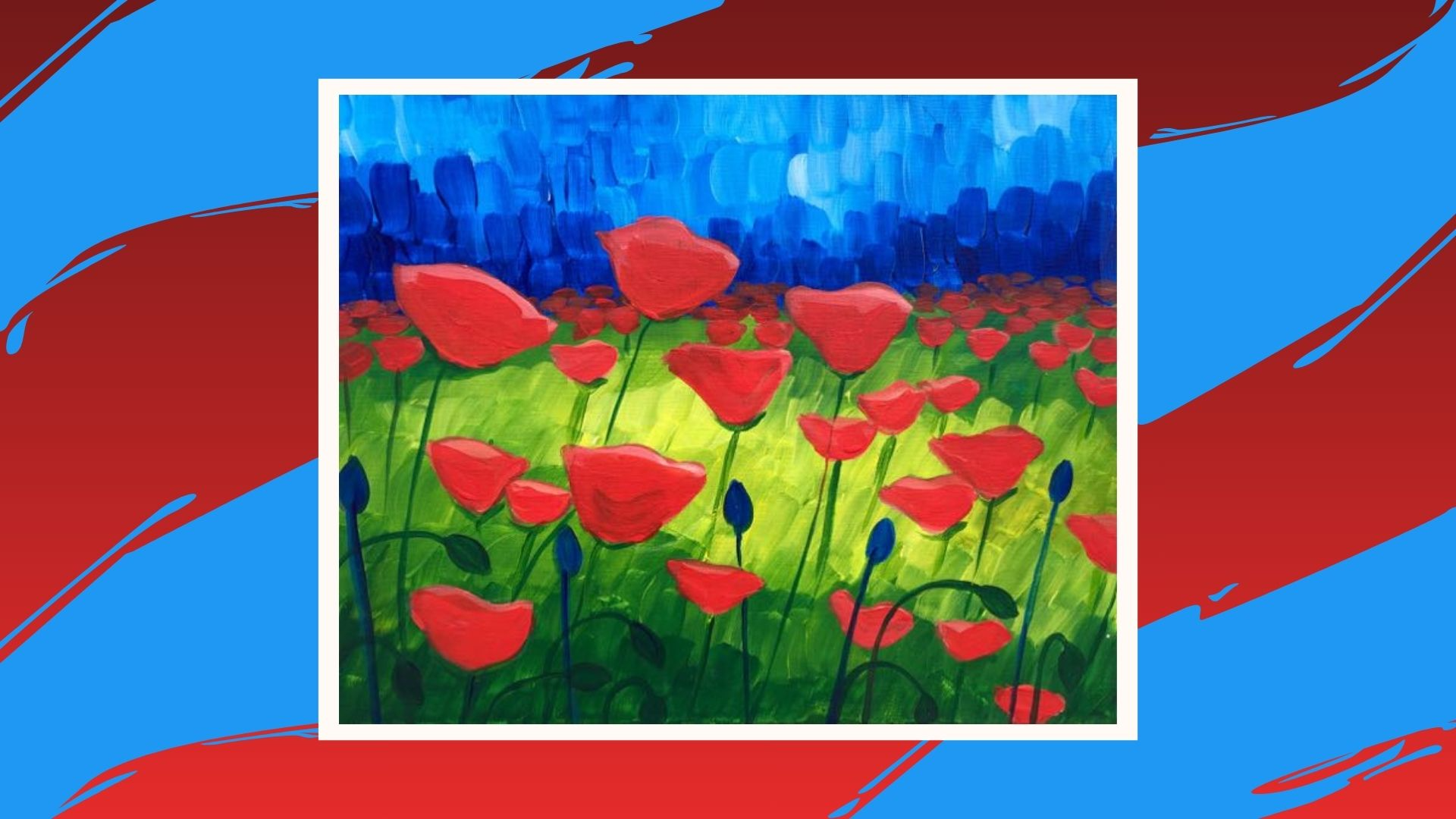 Family Art - Blue Sky Poppies